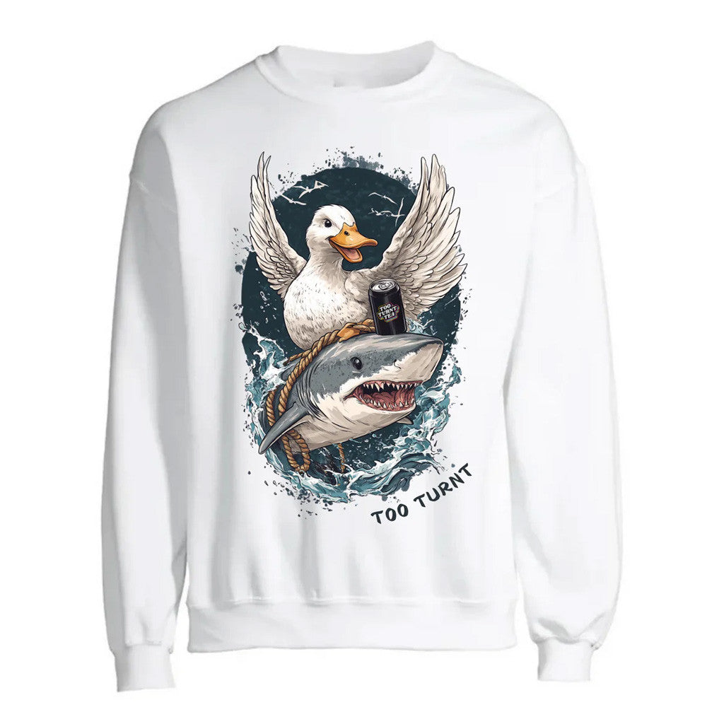 Too Turnt Tony Merch Baby Girl Shark Crewneck Sweatshirt Gifts For Friends - Lilybirchmarket