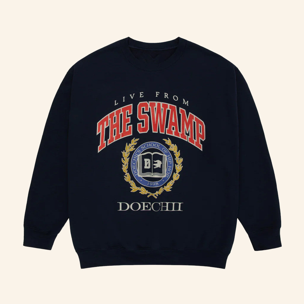 Top Dawg Entertainment Merch Doechii Swamp University Sweatshirt Navy Gift Ideas For Husband - Lilybirchmarket