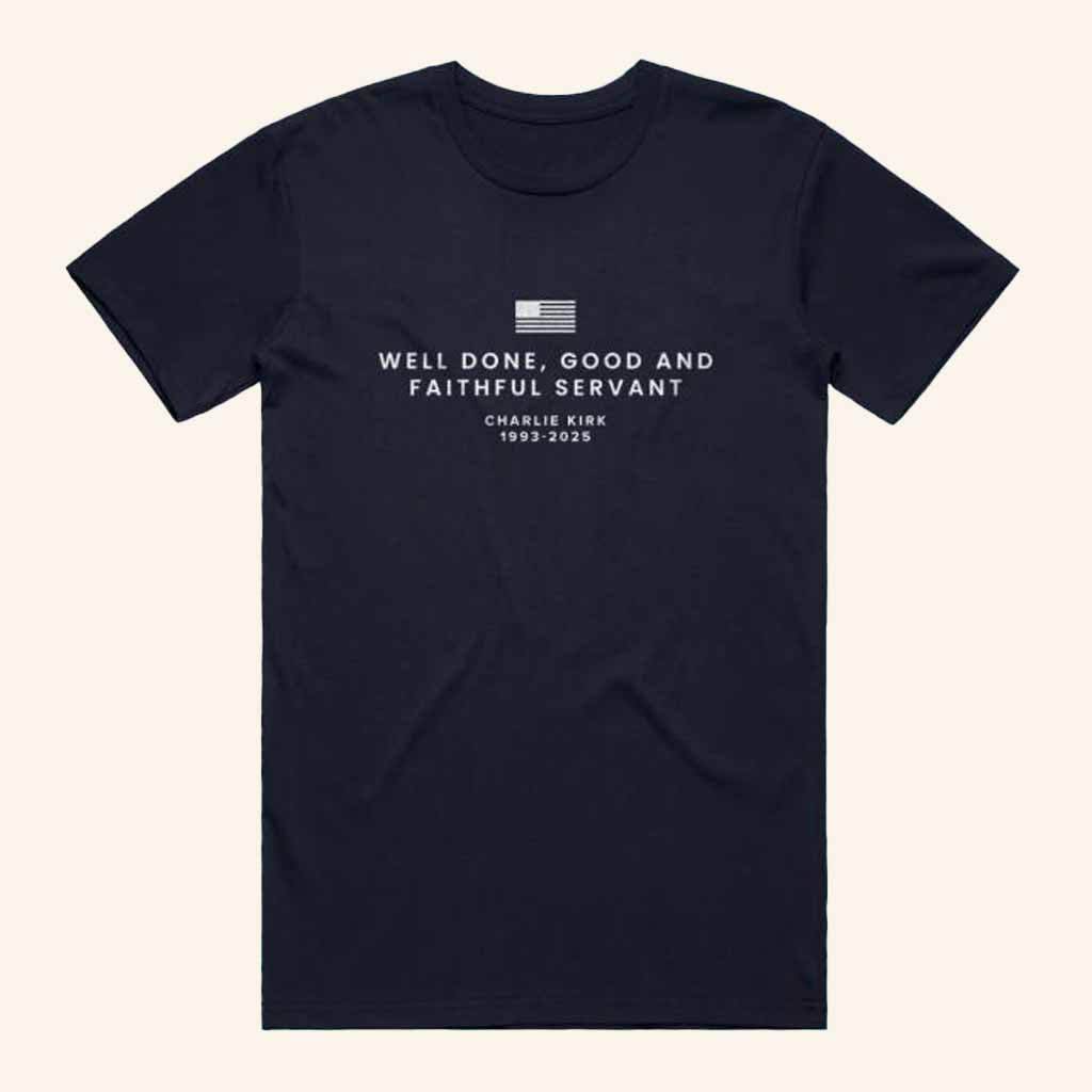 TPUSA Merch Faithful Servant Memorial T-Shirt RIP Charlie Kirk Shirt Patriotic Gifts - Lily Birch Market