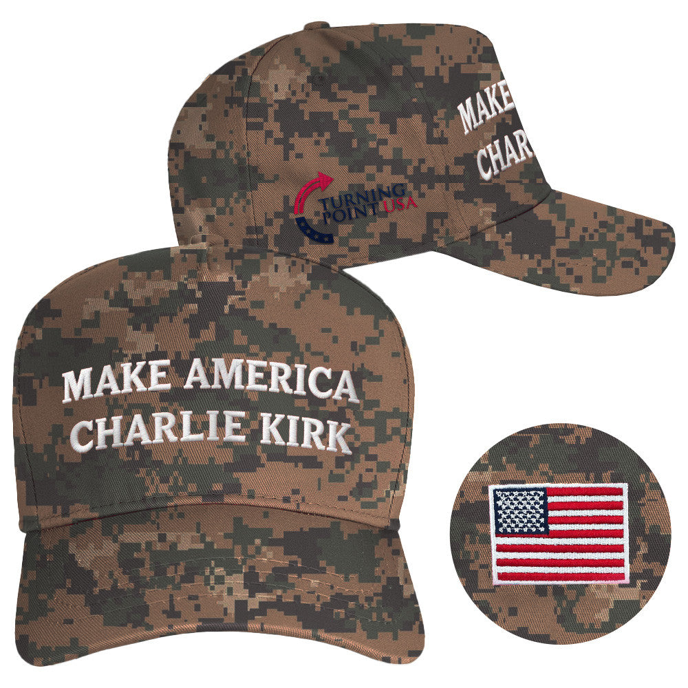 TPUSA Merch Make America Charlie Kirk Hat Camo Embroidered Turning Point USA Merch Patriot Gifts - Lilybirchmarket