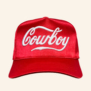 Trash Flower Merch Coca Cola Cowboy Satin Embroidered Hat Husband Christmas Gift Ideas - Lilybirchmarket