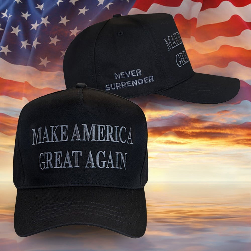 Trump Gold Dark MAGA Hat Elon Musk MAGA Hat Never Surrender Donald Trump 2024 Merchandise - Lilybirchmarket