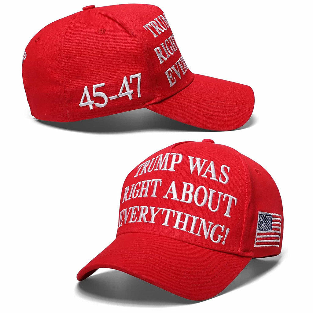 Trump Was Right About Everything Hat Embroidered Trump 45 47 Hat MAGA Gifts - Lilybirchmarket