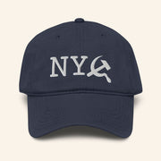 Tucker Carlson Network Merch NY Commie Navy Hat Embroidered Gift Ideas For Dad - Lilybirchmarket
