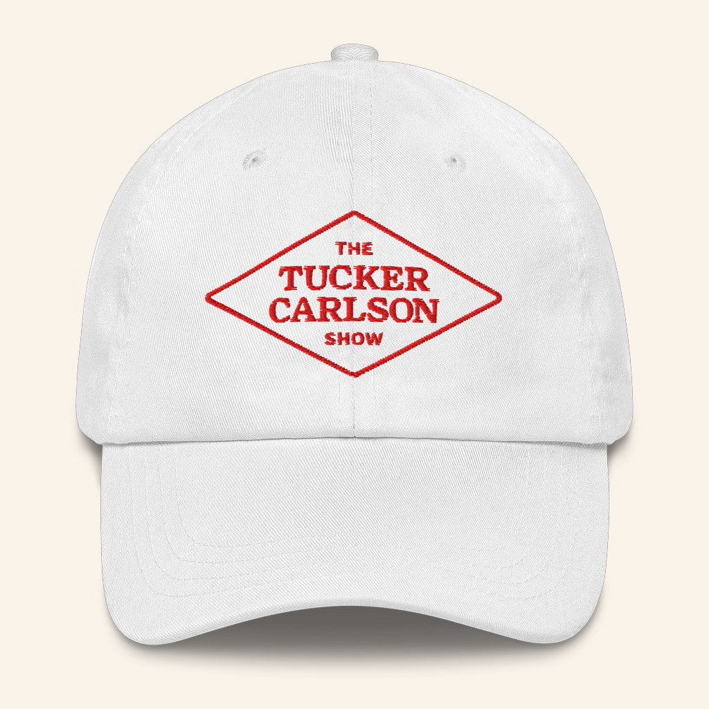 Tucker Carlson Network Merch The Tucker Carlson Show Dad White Hat Embroidered Gifts For Dad - Lilybirchmarket