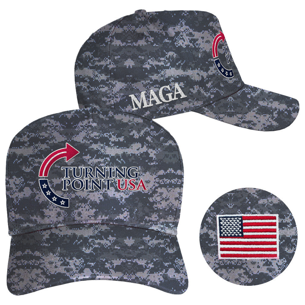 Turning Point USA Hat Charlie Kirk Hat Camo Embroidered MAGA Merch Gifts For Father - Lilybirchmarket