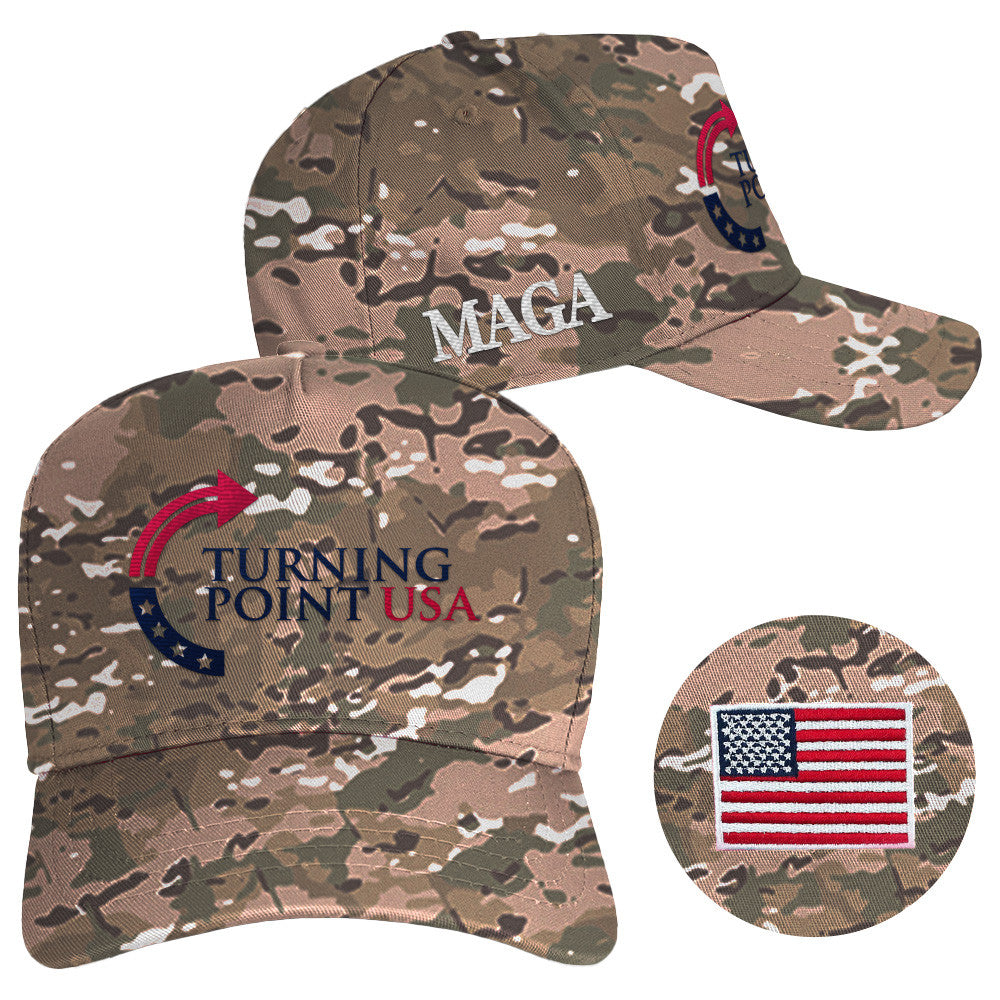 Turning Point USA Hat Charlie Kirk Hat Camo Embroidered MAGA Merchandise Father Gifts - Lilybirchmarket