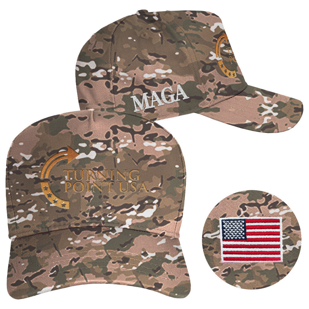 Turning Point USA Hat Charlie Kirk Hat Camo Embroidered MAGA Merchandise Husband Gifts - Lilybirchmarket