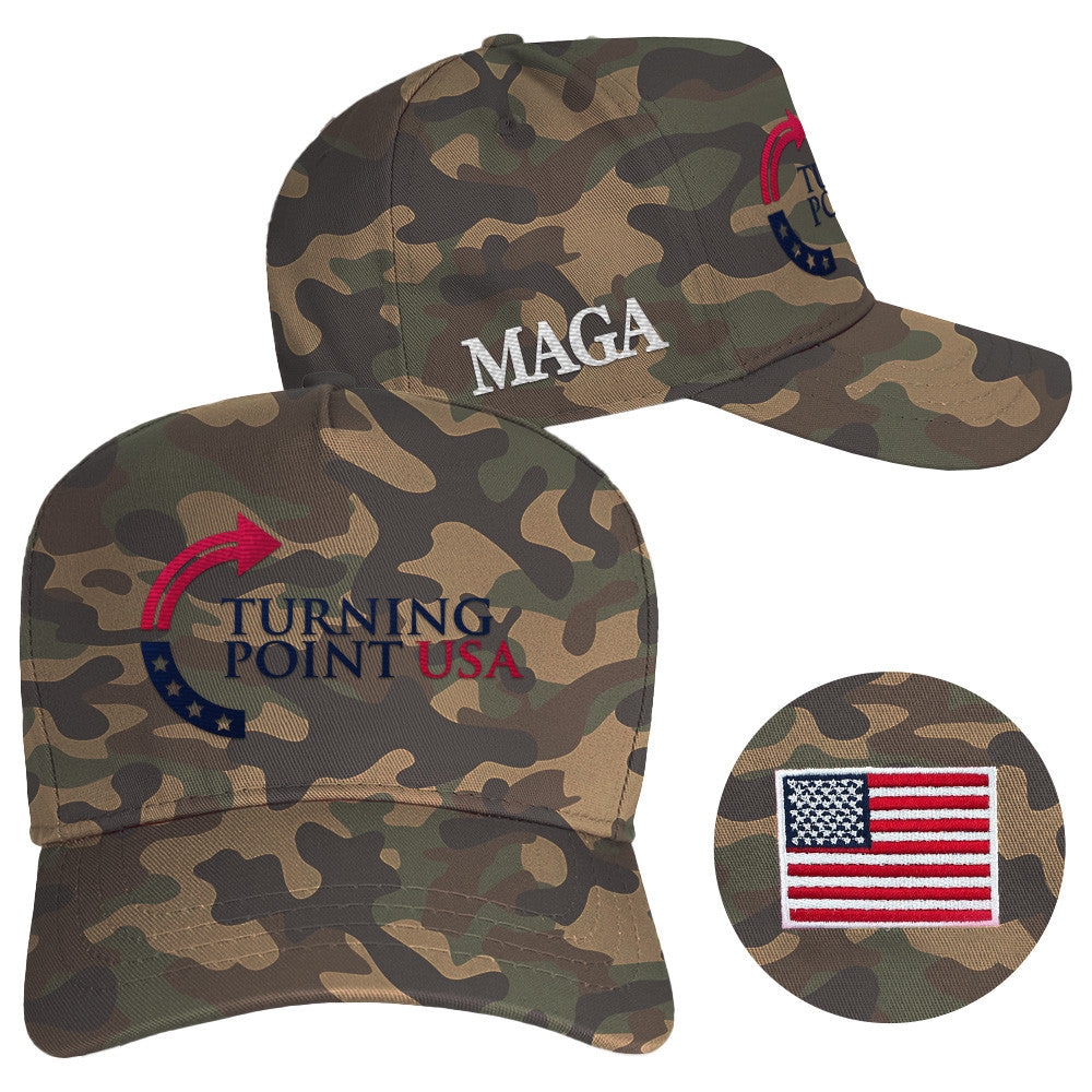 Turning Point USA Hat Charlie Kirk Hat Camo Embroidered MAGA Merchandise Patriotic Gifts - Lilybirchmarket