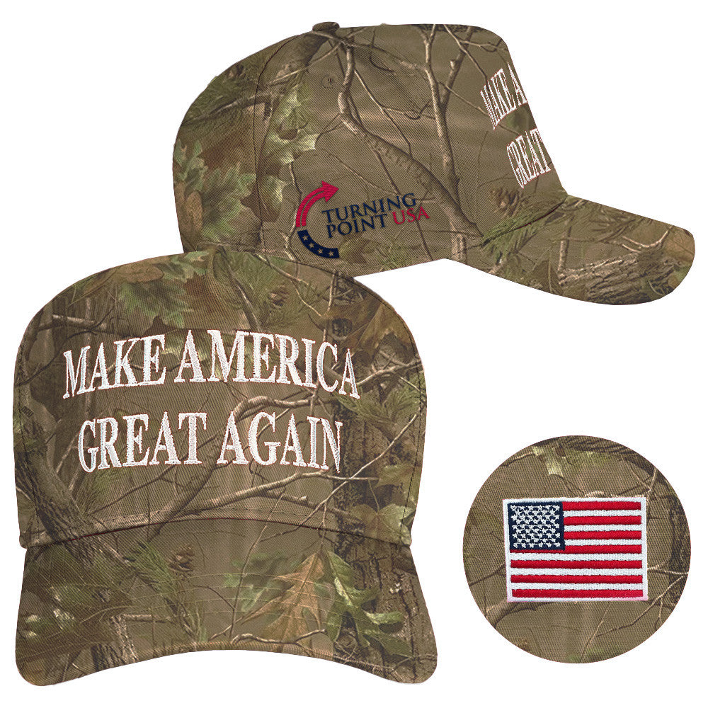 Turning Point USA Hat Charlie Kirk Hat Embroidered MAGA Camo Hat Trump 45 47 Merchandise - Lilybirchmarket
