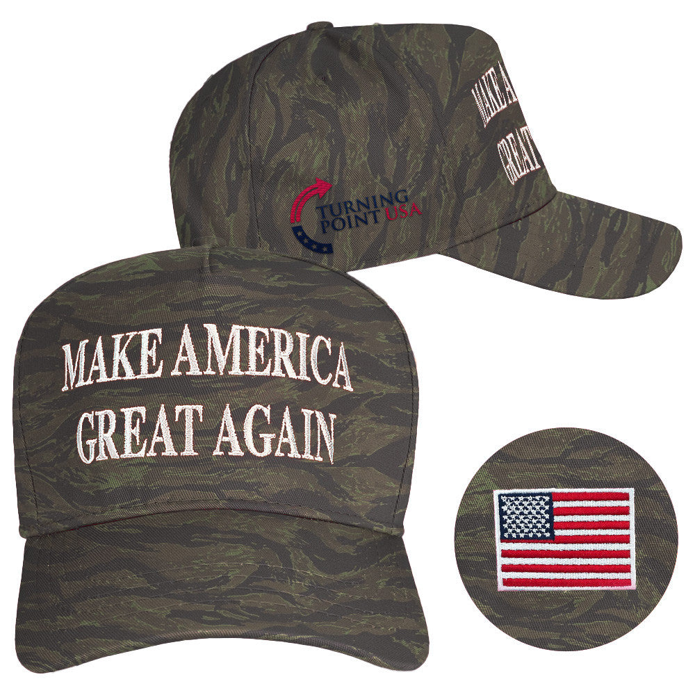 Turning Point USA Hat Charlie Kirk Hat Embroidered Make America Great Again Camo Hat 47 Merch - Lilybirchmarket
