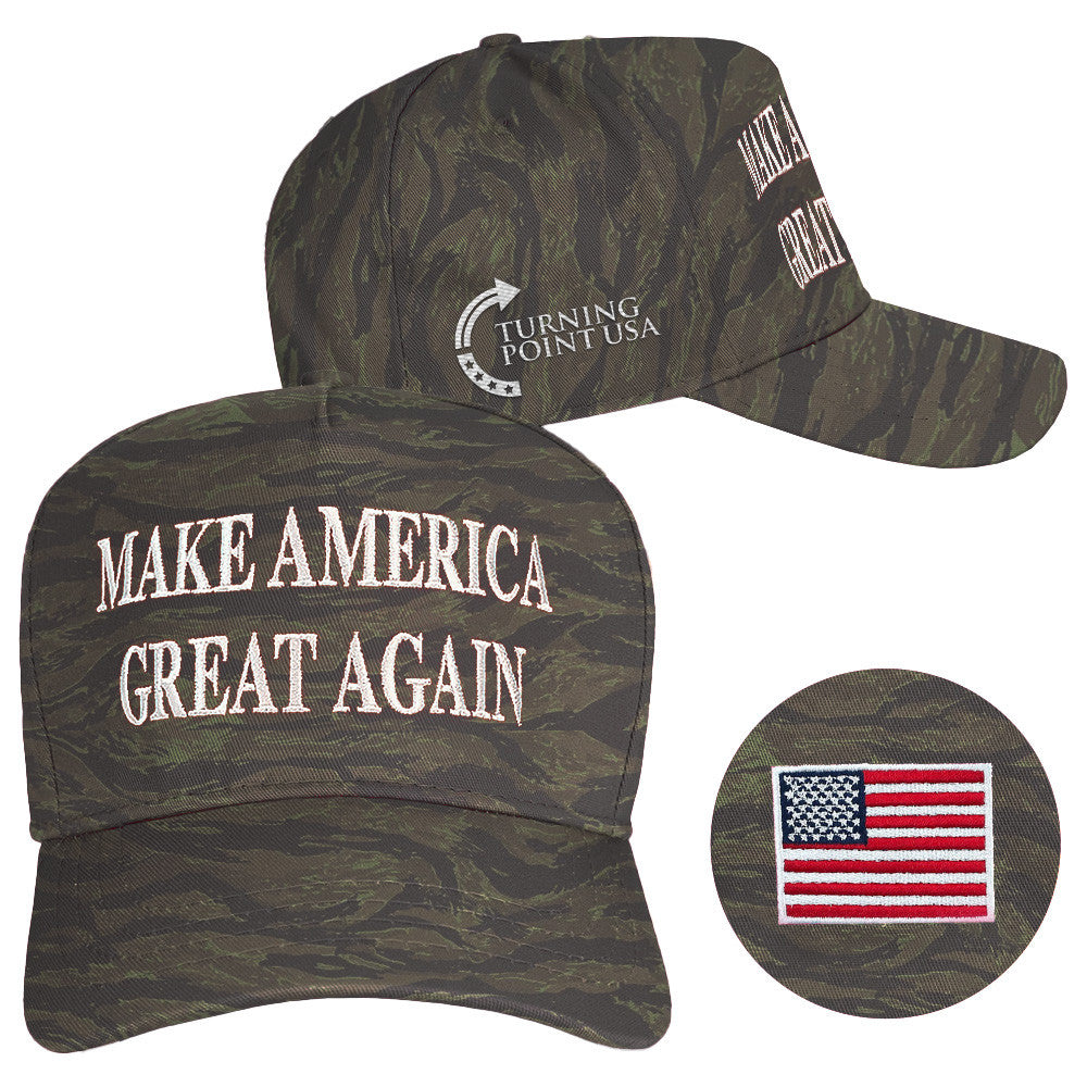 Turning Point USA Hat Charlie Kirk Hat Embroidered Make America Great Again Camo Hat Merch - Lilybirchmarket