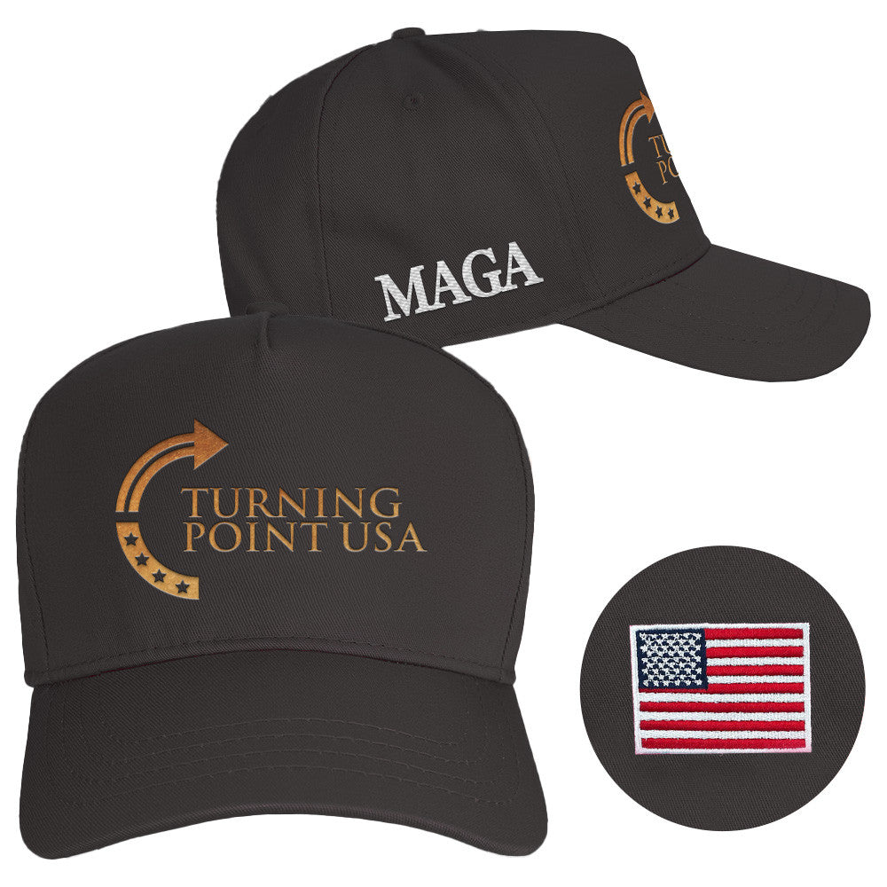 Turning Point USA Hat Charlie Kirk Hat Make America Great Again Hat Black Embroidered - Lilybirchmarket