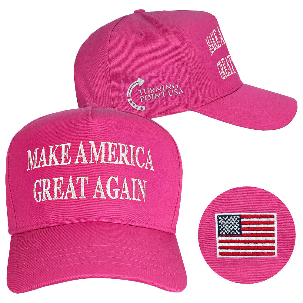 Turning Point USA Hat Charlie Kirk Hat Make America Great Again Pink MAGA Hat Embroidered - Lilybirchmarket