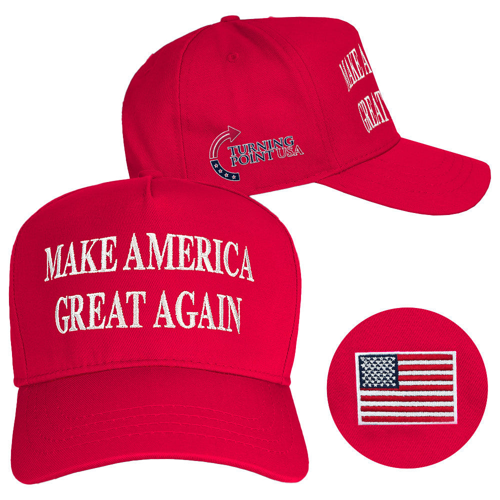 Turning Point USA Hat Charlie Kirk Hat Make America Great Again Red MAGA Hat Embroidered - Lilybirchmarket