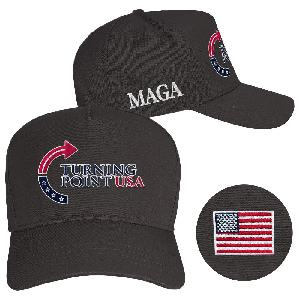 Turning Point USA Hat Embroidered Charlie Kirk Hat Make America Great Again Hat Black Gift - Lilybirchmarket