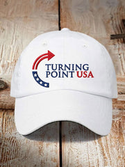 Turning Point USA Hat Embroidered Charlie Kirk Hat White Charlie Kirk Merchandise - Lilybirchmarket