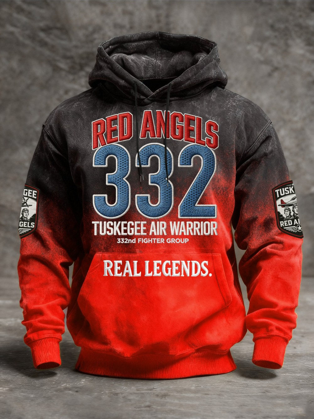 Tuskegee Air Warrior 332nd Fighter Group Hoodie Red Angels Real Legends Tuskegee Airmen Merch - Lilybirchmarket