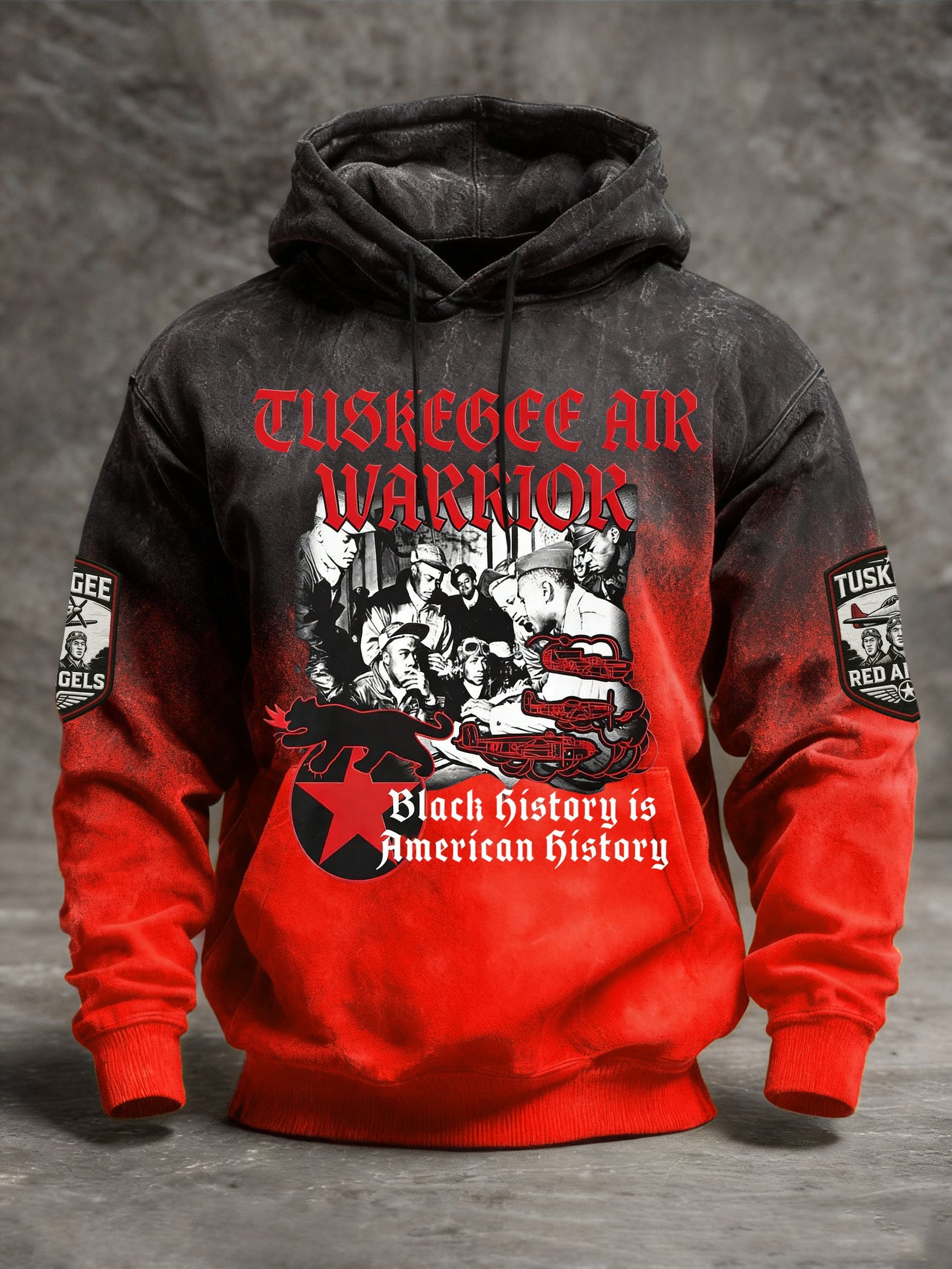 Tuskegee Air Warrior Hoodie Black History Is American History Hoodie Tuskegee Airmen Red Tails - Lilybirchmarket
