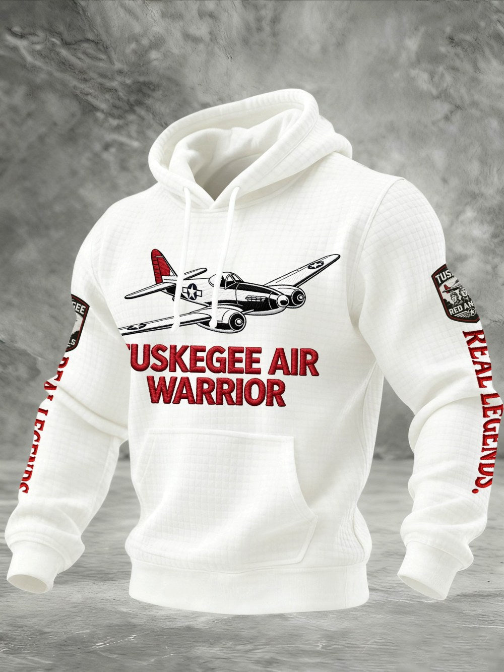 Tuskegee Air Warrior Hoodie Men's Real Legends Hoodie African American Military Merch White - Lilybirchmarket