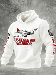 Tuskegee Air Warrior Hoodie Men's Real Legends Hoodie African American Military Merch White - Lilybirchmarket