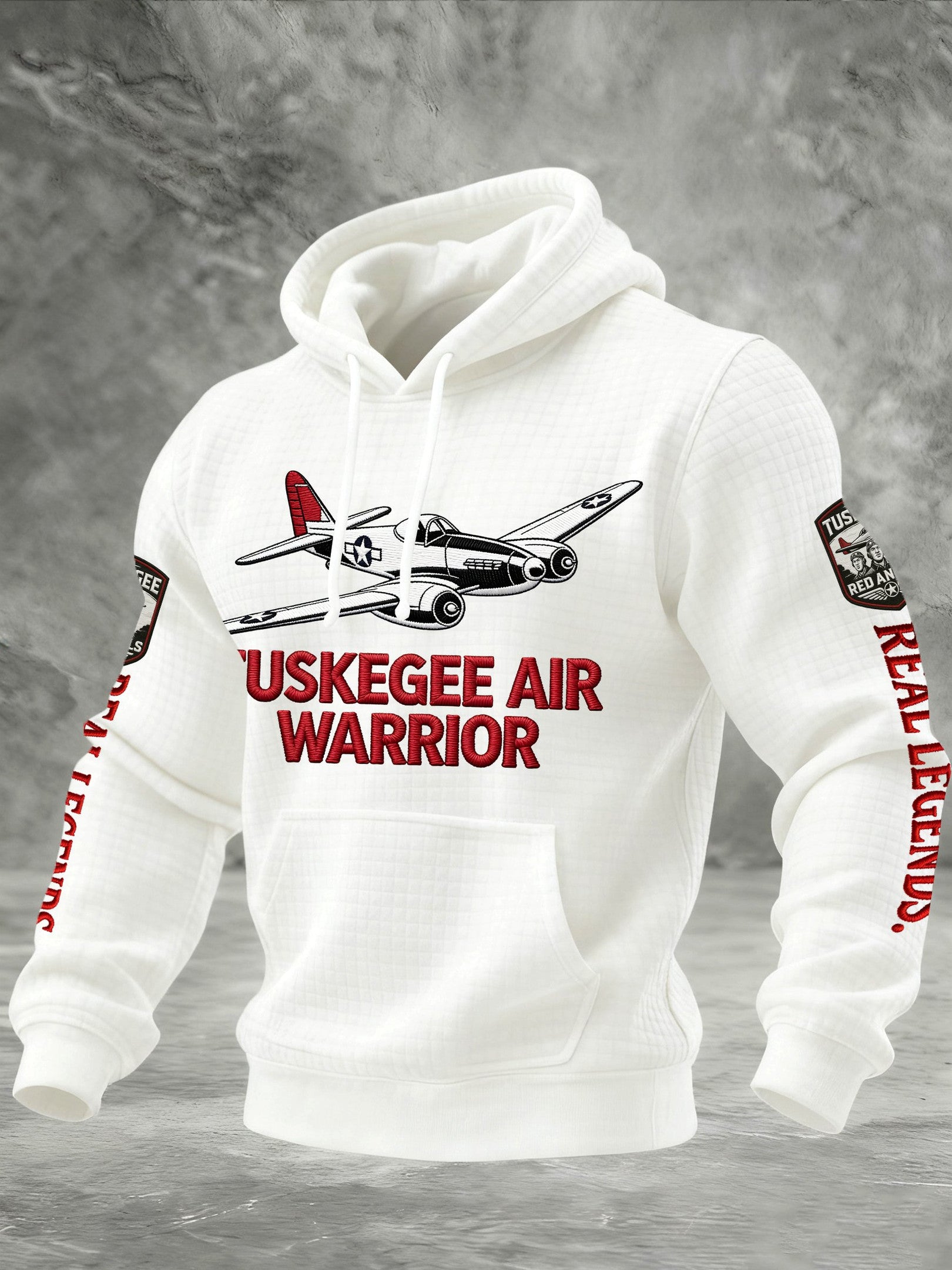Tuskegee Air Warrior Hoodie Men's Real Legends Hoodie African American Military Merch White - Lilybirchmarket