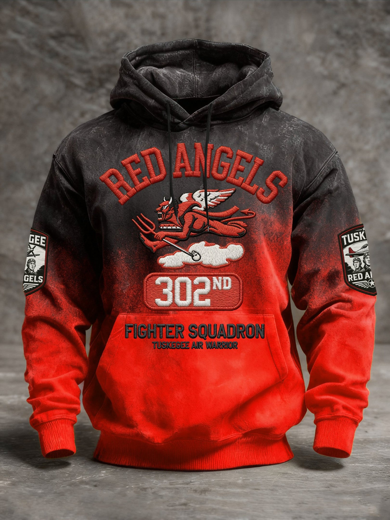 Tuskegee Air Warrior Hoodie Red Angels 302nd Fighter Squadron Hoodie Tuskegee American Heroes - Lilybirchmarket