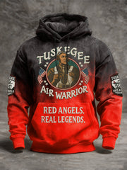 Tuskegee Air Warrior Hoodie Red Angels Real Legends Hoodie Tuskegee Airmen Red Tails Merch - Lilybirchmarket