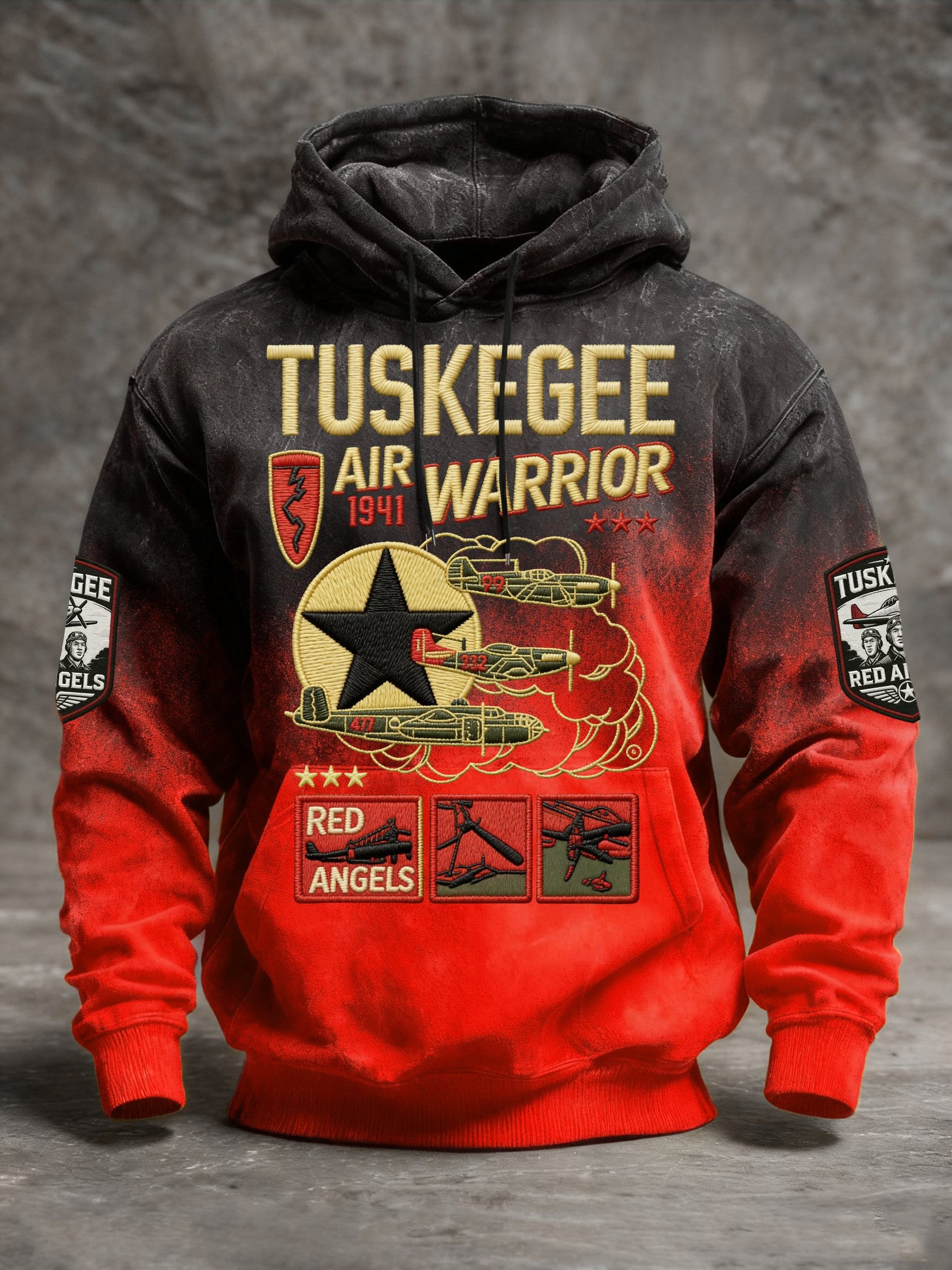 Tuskegee Air Warrior Red Angels Hoodie Tuskegee Airmen Red Tails Black History Pride Merch - Lilybirchmarket