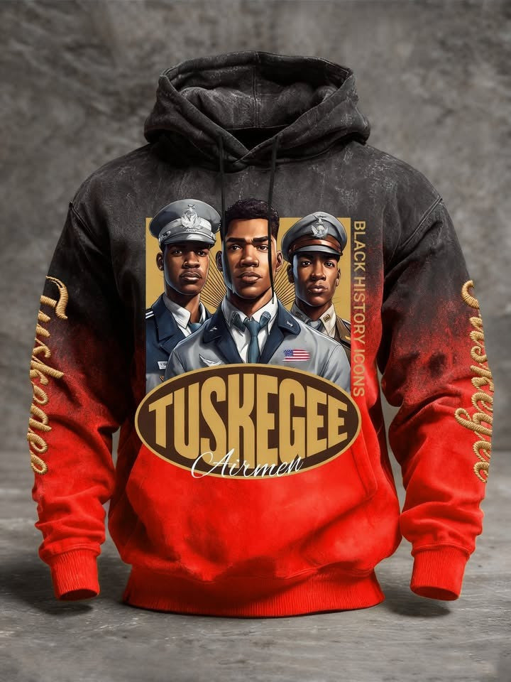 Tuskegee Airmen Black History Icon Hoodie African American Pride Hooded Sweatshirt Gift For Men - Lilybirchmarket