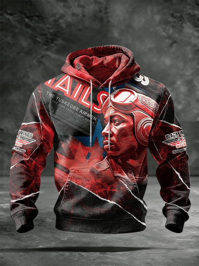 Tuskegee Airmen Black Wings Red Tails Hoodie The USAF 332nd Fighter Group WW2 Legends Merch - Lilybirchmarket