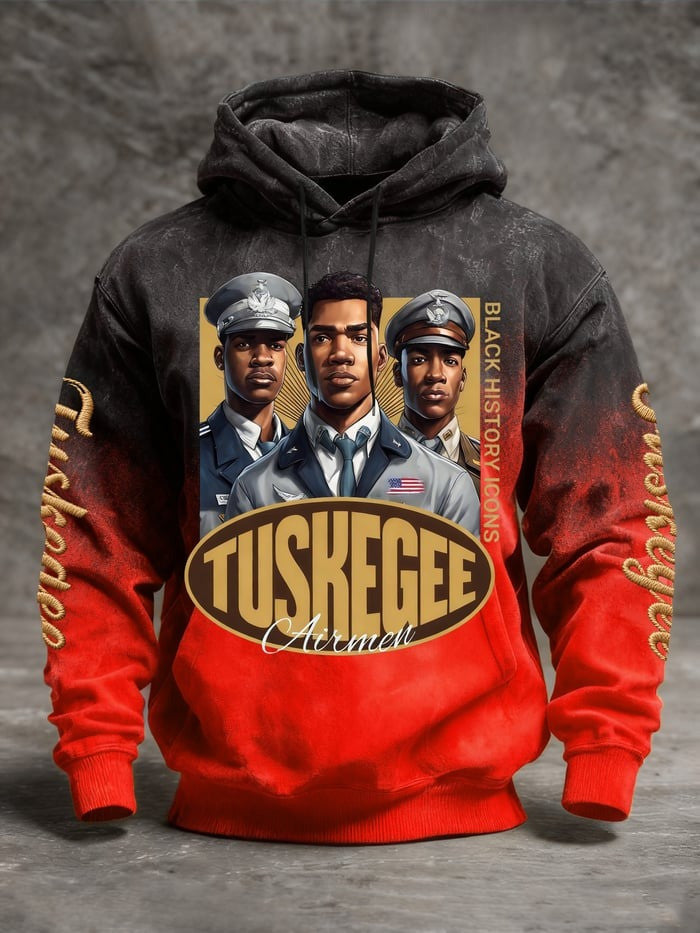 Tuskegee Airmen Hoodie Black History Icons Hooded Sweatshirt African American Pride Merch - Lilybirchmarket