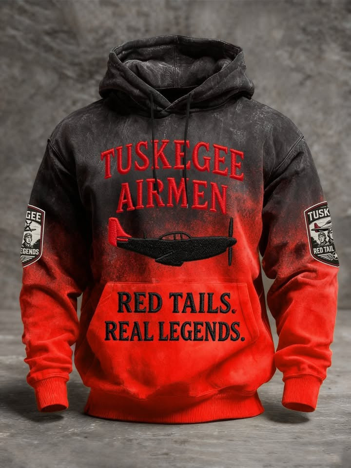 Tuskegee Airmen Hoodie Red Tails Real Legends Hooded Sweatshirt African American Pride Merch - Lilybirchmarket
