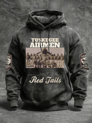 Tuskegee Airmen Red Tails Hoodie African American Air Force Hooded Sweatshirt Gifts For Him - Lilybirchmarket