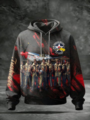 Tuskegee Airmen Red Tails Hoodie P 51 Mustang Tribute Hoodie African American Military Merch - Lilybirchmarket