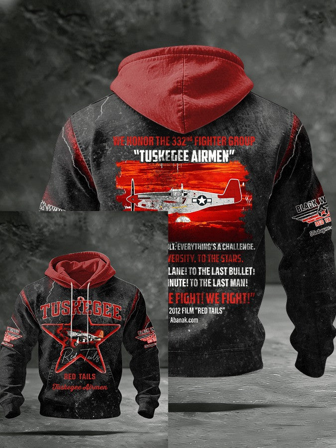 Tuskegee Airmen Red Tails Hoodie We Honor The 332nd Fighter Group Hoodie Black Heroes Merch - Lilybirchmarket