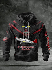 Tuskegee Airmen Red Tails Wings Hoodie Mens US Military Merch Black History Month Gifts - Lilybirchmarket