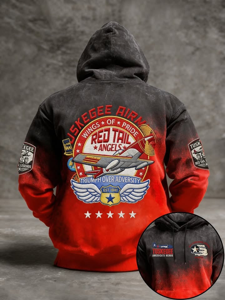 Tuskegee Airmen Wings Of Pride Hoodie Tuskegee America's Heroes African American Veteran Merch - Lilybirchmarket
