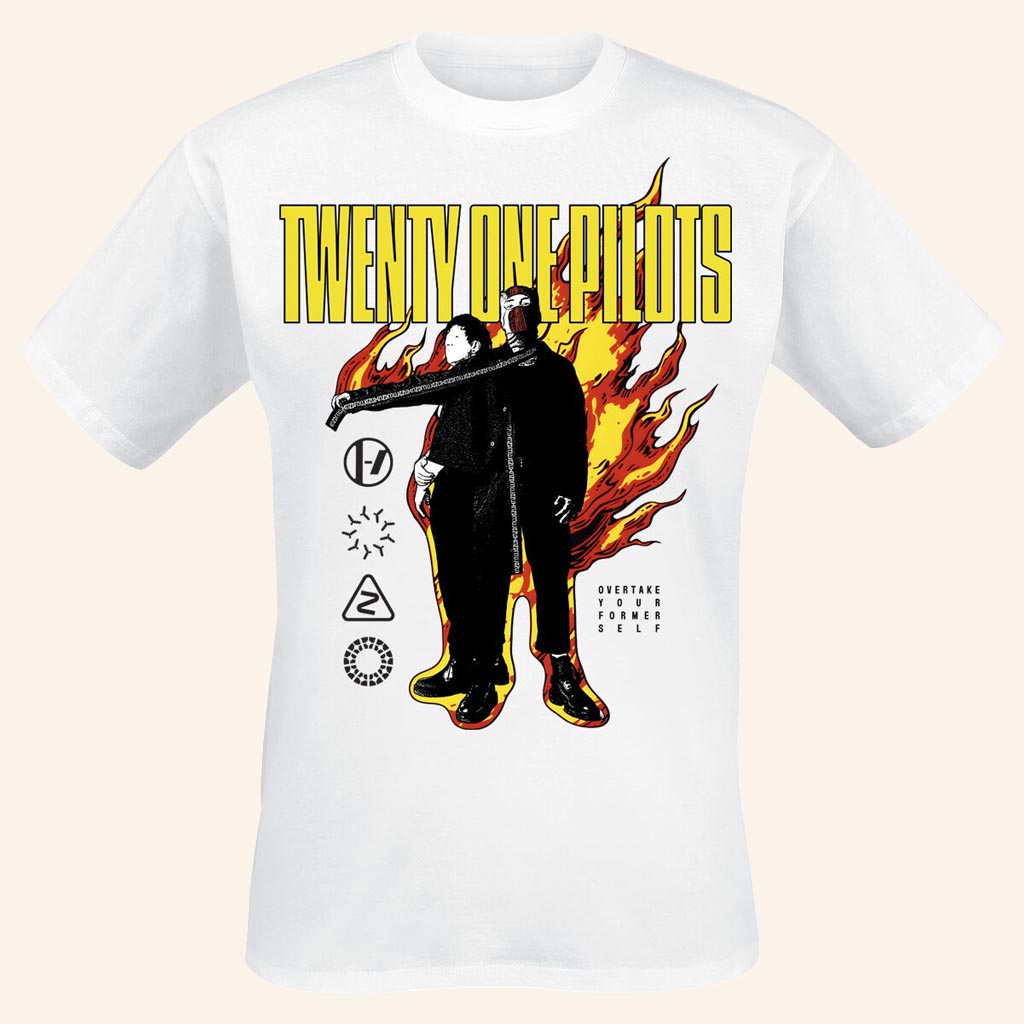 Twenty One Pilots Merch On Fire T-Shirt Music Lover Gift Ideas For Him - Lily Birch Market