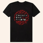 Twenty One Pilots Merch Red Circle T-Shirt Black Gifts For Music Lovers - Lily Birch Market