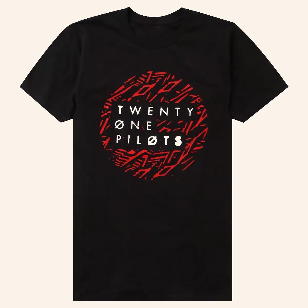 Twenty One Pilots Merch Red Circle T-Shirt Black Gifts For Music Lovers - Lily Birch Market