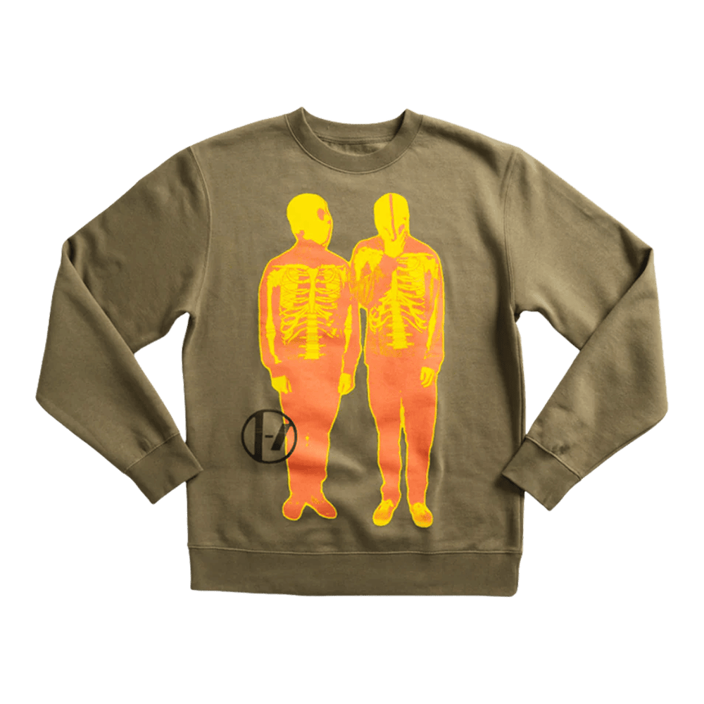 Twenty One Pilots Merch Skeleton Green Crewneck Sweatshirt First Fathers Day Gift - Lilybirchmarket