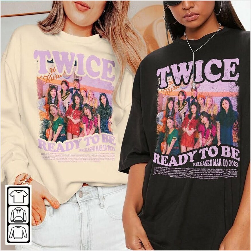 Twice Kpop Shirt, Ready To Be Album Vintage SweatShirt, Kpop Graphic Tee Gifts For BFF Trendy Merch - Lilybirchmarket