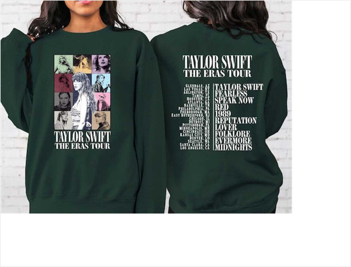 Two Sided The Eras Tour Concert Sweatshirt, Taylor Swift Sweatshirt Gifts For BFF Merch Apparel - Lilybirchmarket