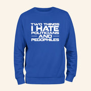 Two Things I Hate Politics And Pedophiles Hoodie Anti Politician Apparel Gifts For Men - Lilybirchmarket