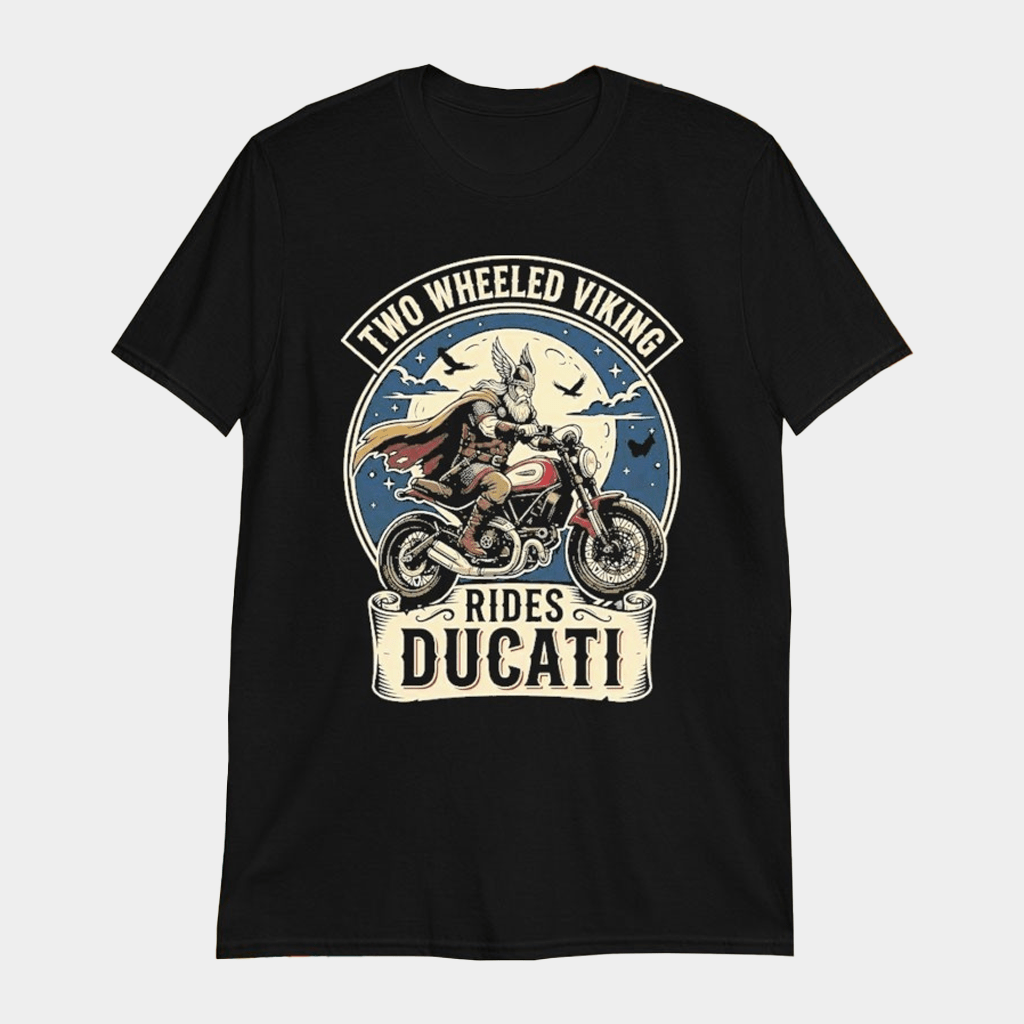 Two Wheeled Viking Rides Ducati T-Shirt Viking Biker Shirt Gifts For Motorcycle Lovers - Lily Birch Market