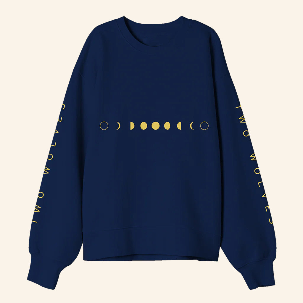 Two Wolves Wine Merch Two Wolves Moon Phase Sweatshirt Gifts For My Sisters - Lilybirchmarket
