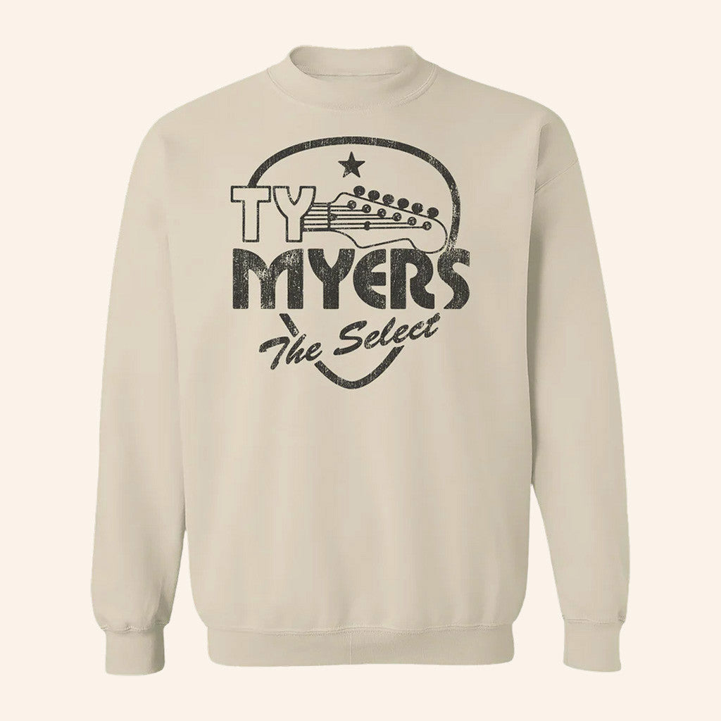 Ty Myers Merch Guitar Pick Crewneck Ty Myers The Select Sweatshirt Gifts For Music Fans - Lilybirchmarket
