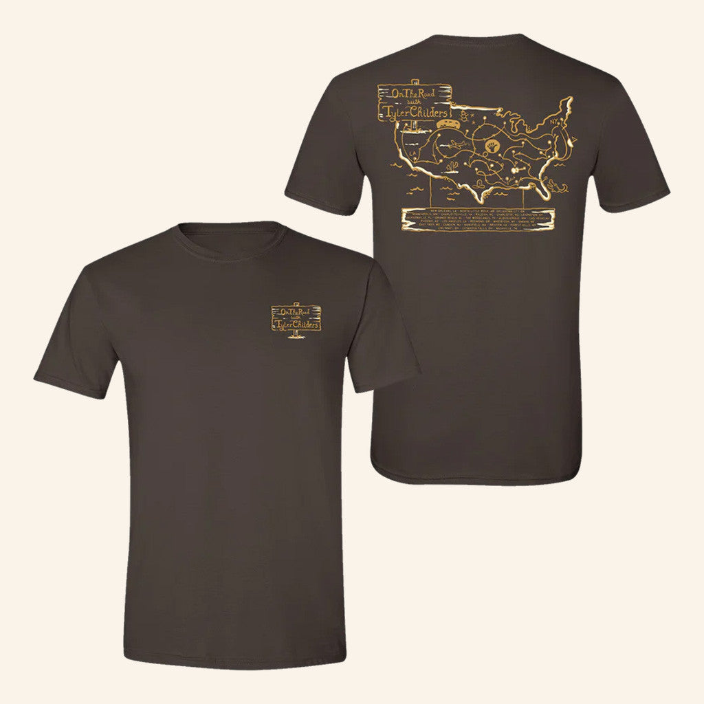 Tyler Childers Merch On The Road Map T-Shirt Christmas Gifts For Husband - Lily Birch Market