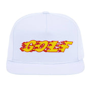 Tyler The Creator Merch Fire Golf Hat White Embroidered Golf Wang Merch Gifts For Husband - Lilybirchmarket